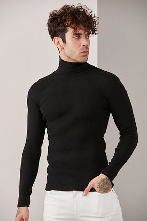 پلیور مشکی مردانه ساده CATSPY - کد 70372187