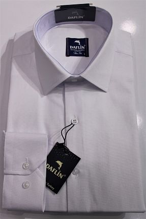 پیراهن سفید مردانه اسلیم فیت Daflin - کد 69318169