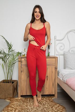 ست لباس راحتی قرمز زنانه طرح گلدار پنبه (نخی) کد 69360741