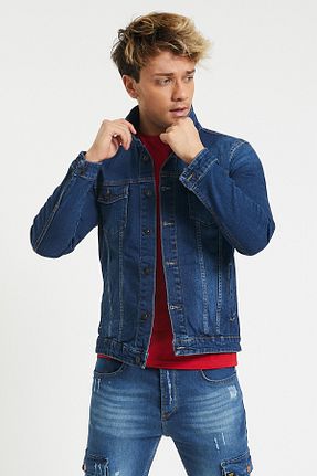 کاپشن آبی مردانه اسلیم فیت Serseri Jeans - کد 48733039