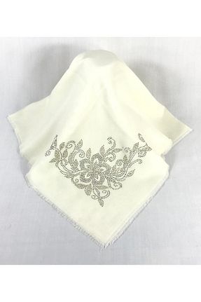 روسری بژ 100 x 100 AYSİM COLLECTİON - کد 70080274