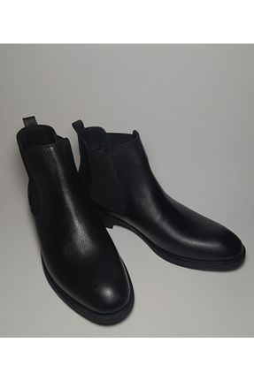 بوت / نیم بوت مشکی مردانه چرم خالص Yaşar kundura - کد 70174041