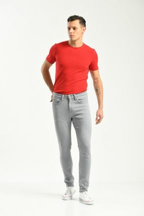 شلوار جین طوسی مردانه پاچه تنگ جوان استاندارد کد 266134124