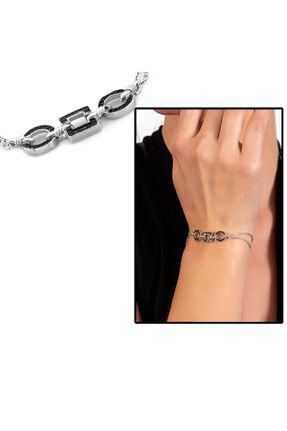 دستبند نقره مشکی زنانه کد 369641989