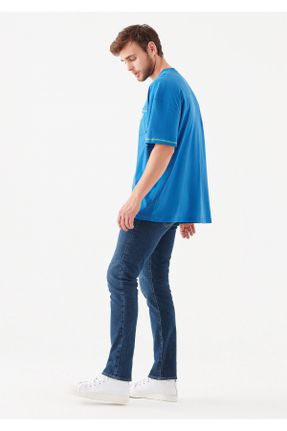 شلوار جین آبی مردانه پاچه تنگ پنبه (نخی) کد 54890951
