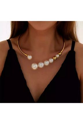 گردنبند جواهر طلائی زنانه مروارید Girift Vintage - کد 266899878