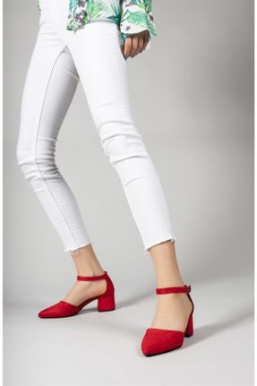کفش مجلسی قرمز زنانه چرم مصنوعی پاشنه متوسط ( 5 - 9 cm ) پاشنه ضخیم کد 266905532