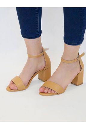 کفش پاشنه بلند کلاسیک بژ زنانه جیر HeySey Moda - کد 267150504