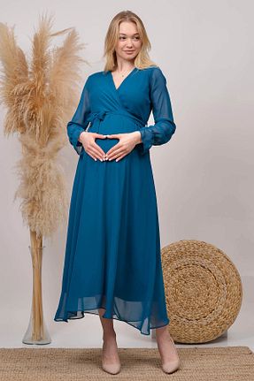 لباس بارداری آبی زنانه بافتنی Neşeli Butik - کد 267210714