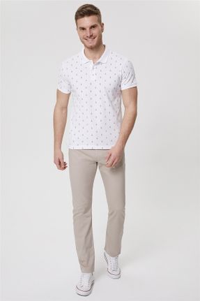 تی شرت سفید مردانه رگولار یقه پولو کد 265936382