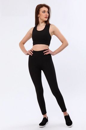 ساق شلواری اسپرت مشکی زنانه بلند PURİFİCADO - کد 266036639