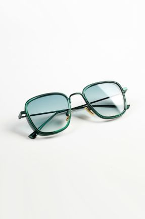 عینک آفتابی سبز زنانه 53 UV400 فلزی مات مستطیل کد 265847194