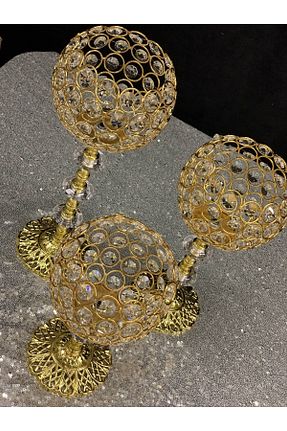 شمعدان و شمع گیر طلائی فلزی Tasarım Evi - کد 266067308