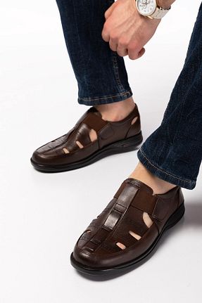 صندل قهوه ای مردانه پاشنه تخت maximoda - کد 267702559