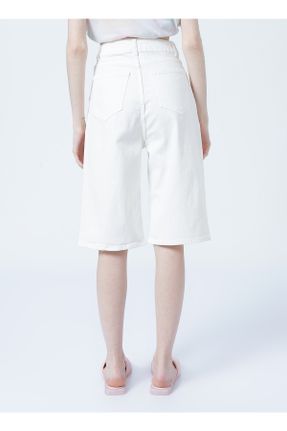 شلوار سفید زنانه جین فاق بلند فاق بلند کد 268007268