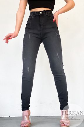 شلوار جین طوسی زنانه پاچه لوله تفنگی FEMELLE - کد 268021555