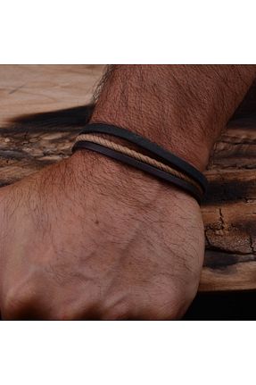 دستبند جواهر مشکی زنانه چرم Tedz Collection - کد 75352023