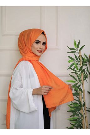 شال نارنجی زنانه ابریشم کد 268333078