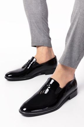 کفش کلاسیک مشکی مردانه چرم لاکی پاشنه کوتاه ( 4 - 1 cm ) کد 267682604