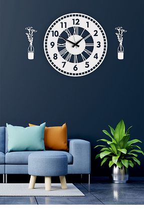 ساعت دیواری سفید 48 * 48 Pey Aksesuar - کد 268086673