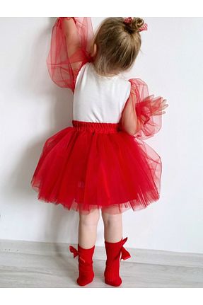 ست بالاتنه و پائین تنه قرمز بچه گانه بافتنی yayakids - کد 269432138