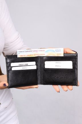 کیف پول مشکی مردانه سایز کوچک چرم مصنوعی کد 270101984