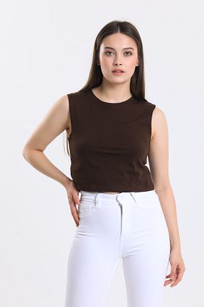 تیشرت قهوه ای زنانه گشاد Sandstone - کد 270340268
