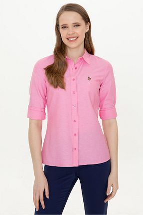 پیراهن صورتی زنانه رگولار U.S. Polo Assn. - کد 268321782