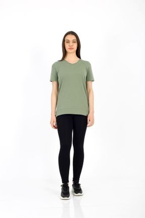 تی شرت سبز زنانه یقه هفت کد 269430884