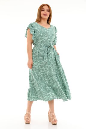 لباس سبز زنانه پنبه (نخی) سایز بزرگ بافتنی کد 107077136