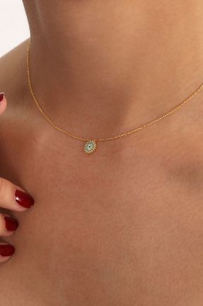 گردنبند نقره طلائی زنانه 925 عیار Bilsen Store - کد 49840739