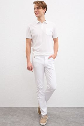شلوار اسپرت سفید مردانه پنبه ای U.S. Polo Assn. - کد 269518637