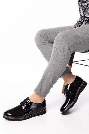 کفش کلاسیک مشکی مردانه چرم لاکی پاشنه کوتاه ( 4 - 1 cm ) کد 269598812
