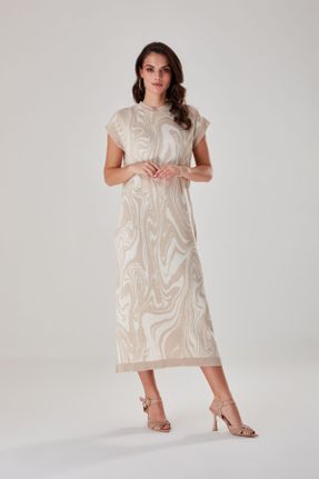 لباس بژ زنانه بافتنی تریکو رگولار بند دار کد 270188817