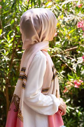 شال صورتی زنانه ابریشم Vissona - کد 270703144