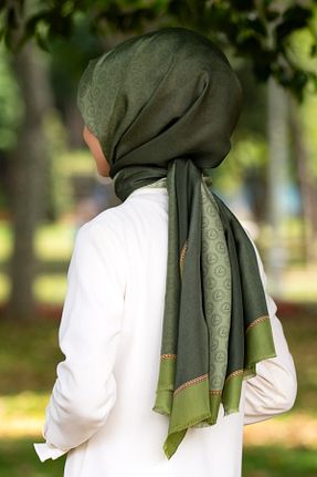 شال خاکی زنانه ابریشم Vissona - کد 270341974