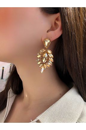 گوشواره جواهر زرد سنگ dejavugümüş - کد 270854409
