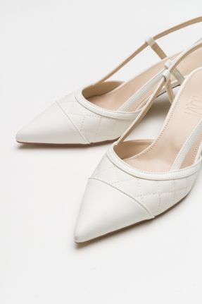 کفش پاشنه بلند کلاسیک سفید زنانه پاشنه نازک پاشنه متوسط ( 5 - 9 cm ) کد 271371560