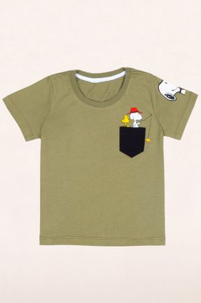 تی شرت سبز بچه گانه رگولار یقه گرد پوشاک ورزشی کد 270961846