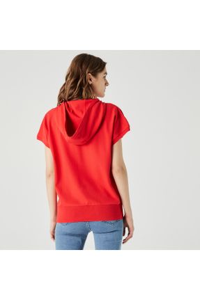 تی شرت قرمز زنانه ریلکس یقه پولو کد 270801138