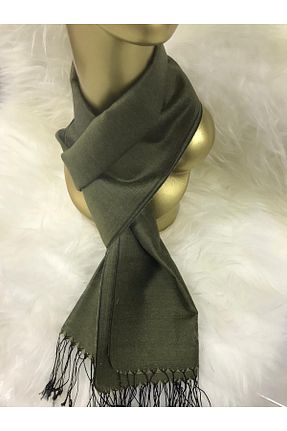 شال خاکی زنانه ابریشم İPEKSCARF - کد 271122414