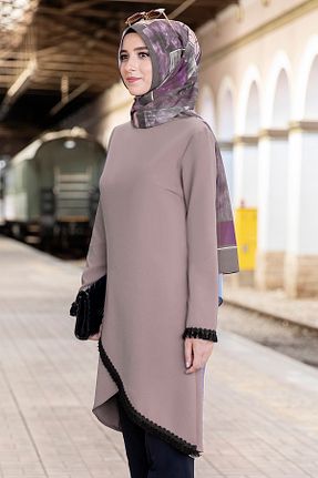 ست بالاتنه و پائین تنه حجاب قهوه ای زنانه رگولار Ahunur - کد 271283973