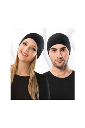 کلاه پشمی مشکی زنانه پنبه - الاستین Thermolux - کد 70472373