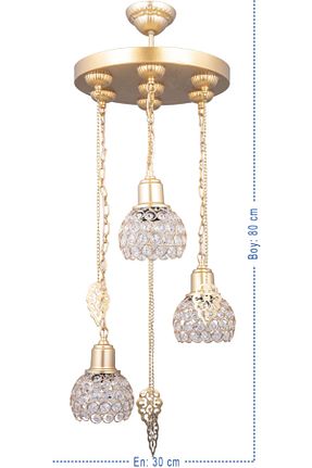 لوستر طلائی سنگ کریستال polataydinlatma - کد 91734381