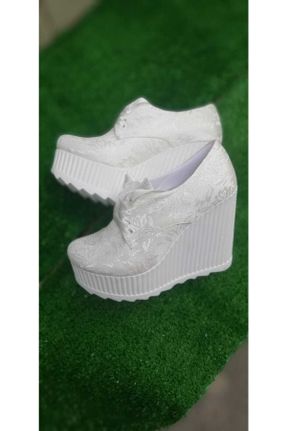 کفش پاشنه بلند پر سفید زنانه پاشنه بلند ( +10 cm) پارچه نساجی پاشنه پر کد 270919345