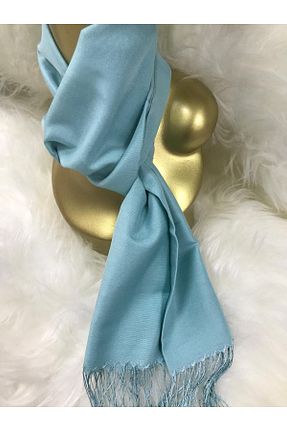 شال آبی زنانه ابریشم İPEKSCARF - کد 271118123