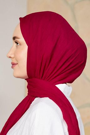 شال زرشکی زنانه پنبه پلی استر Modakaşmir - کد 271610134