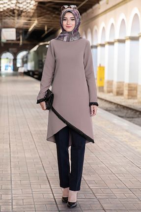 ست بالاتنه و پائین تنه حجاب قهوه ای زنانه رگولار Ahunur - کد 271283973