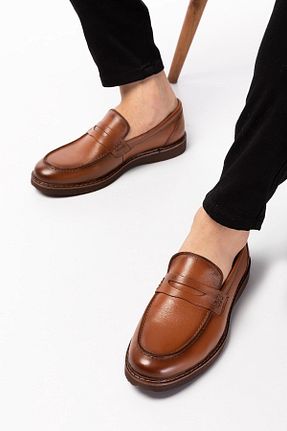 کفش کژوال قهوه ای مردانه چرم خالص depderi - کد 272148742