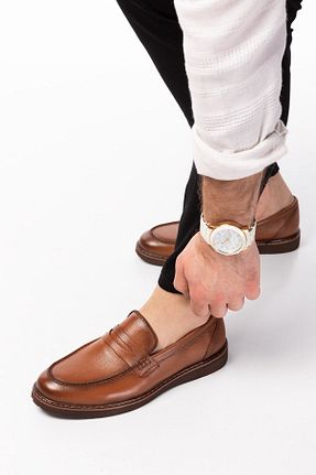 کفش کژوال قهوه ای مردانه چرم خالص depderi - کد 272148742